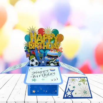 Mutlu doğum günü Kartı Renkli Yaratıcı 3D doğum günü kartı İçerir Zarf ve Not Etiketi Doğum Günü Tebrik Kartları Erkekler Kadınlar Çocuklar için