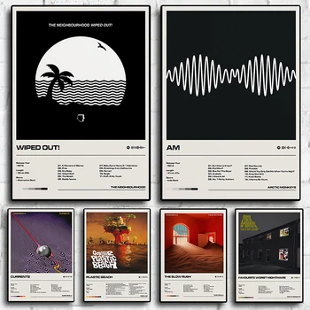 Müzik Albümü Bant Detayları Posteri Gorillaz Arctic Monkeys AM Rap Hip Hop Kaya Duvar Sanatı Ev Dekorasyon Estetik Kawaii Odası Dekor