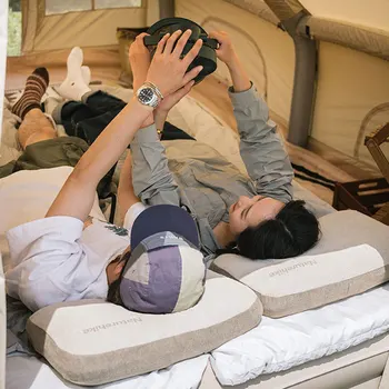 Naturehike 3D Rahat Bellek Sünger Yastık kaymaz Yastık Örtüsü Taşınabilir Kamp Seyahat Şişme Yastık Ergonomik