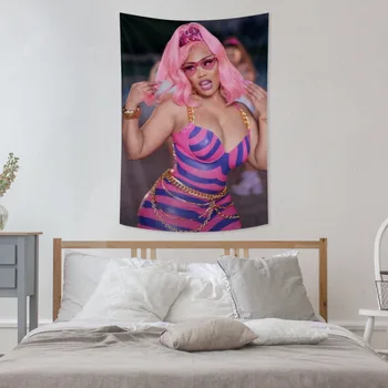 Nicki Minaj Seksi Şarkıcı Tanrıça Goblen Müzik Albümü Tuval Sanat Resimleri Kulübü Duvar Asılı yatak odası dekoru Estetik Özelleştirilmiş