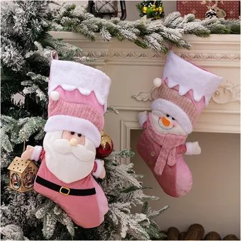 Noel Çorap Çorap Santa Kardan Adam Asılı Noel Ağacı Süsler yılbaşı dekoru Ev İçin Yeni Yıl Navidad Şeker hediye keseleri