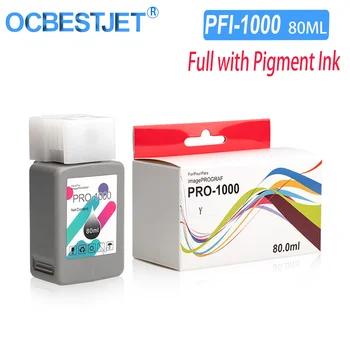 OCBESTJET PFI-1000 PFI1000 80ML Uyumlu Mürekkep canon için kartuş imagePROGRAF PRO-1000 PRO1000 Yazıcı İçin Pigment Mürekkep ile