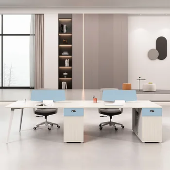 Ofis mobilyaları personel masası basit modern dört kişilik personel masası iki kişilik bilgisayar masası ve sandalye