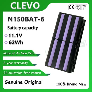 Orijinal 11.1 V 62Wh N150BAT-6 Laptop Batarya İçin Clevo N150SD N155SD N170SD Serisi Hasee Z6 Z6 S2 Z6-I78154R2 Z6-I78154S2