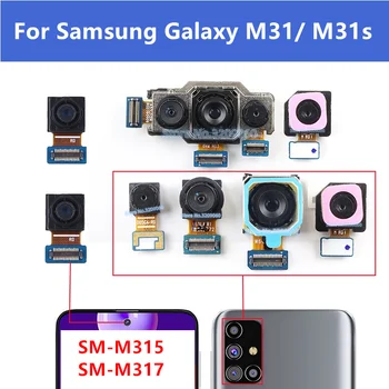 Orijinal Küçük Ön Büyük Arka Arka Ana Kamera Modülü Flex Kablo Samsung Galaxy M31 M31s SM-M315 M317 Ultra Geniş Makro Derinlik
