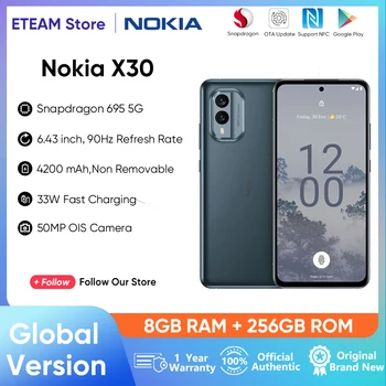Orijinal Nokia X30 5G Küresel Sürüm Snapdragon 695 eSIM NFC 50MP OIS Kamera 6.43 
