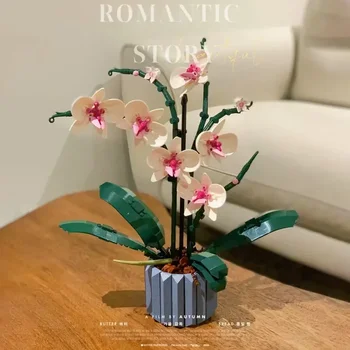 Orkide Buket Blok çiçek Succulents Saksı Yapı Taşları Fit 10311 Romantik Kiti Montaj Yapı Oyuncak Kız Hediye İlk Aşk
