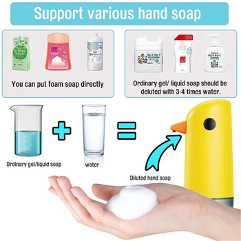 Otomatik Köpük Dağıtıcı Çocuk Küçük Sarı Ördek El Yıkama Cihazı Fotoselli Sıvı Sabunluk Banyo Aksesuarları