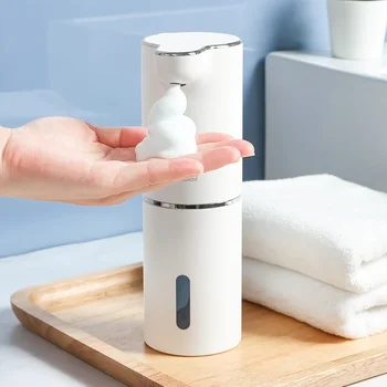 Otomatik köpük sabun sabunluğu Banyo Akıllı Yıkama El Makinesi USB Şarj İle Beyaz Yüksek Kaliteli ABS Malzeme