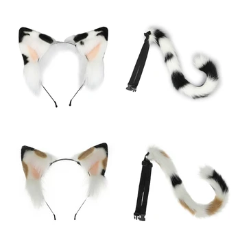 Peluş Tilki Anime Canavar Kuyruk Sevimli Kedi Kulak Bandı Cadılar Bayramı Kostüm Cosplay Aksesuarları Güzel Kedi Kuyruk Süslemeleri