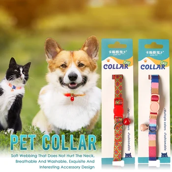 Pet Kedi köpek tasması Zinciri Renkli Çan Tasarımı İle Anti-boğulma Rahat Emniyet Toka Çan Yüzük Kolye Kedi Aksesuarları