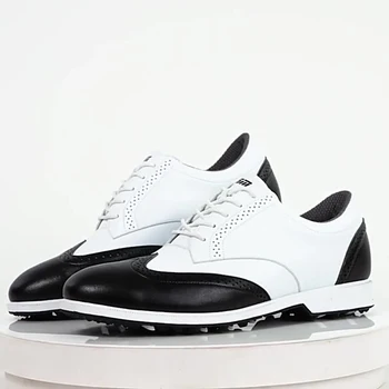 PGM Erkek golf ayakkabıları erkek Süper Fiber Deri Su Geçirmez kaymaz spor ayakkabı erkek İngiliz Tarzı Rahat spor ayakkabı 39-44