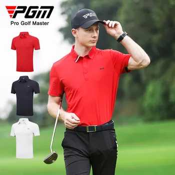 PGM Yaz Erkek Rahat Nefes Golf T-Shirt Erkekler için Kısa kollu Hızlı Kuru Spor polo gömlekler Golf Anti-ter Tops M-XXL