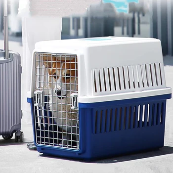 Plastik Taşıyıcı Pet Bavul Açık Taşınabilir Seyahat Hafif Kedi Taşıyıcı Havalandırma Su Geçirmez Kattenmand Taşıma Sohbet