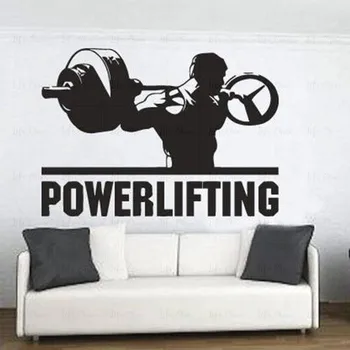 Powerlifting duvar Çıkartmaları Yatak Odası Ev Dekor Motivasyon Egzersiz Spor Vinil duvar çıkartmaları Spor Spor Vücut Geliştirme sanatsal fresk
