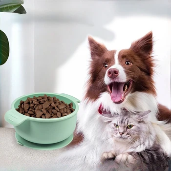 Premium Silikon evcil hayvan kasesi-Köpekler ve Kediler için Dayanıklı ve Hafif sulama kabı Her İki Kulak için vantuzlu evcil hayvan kasesi