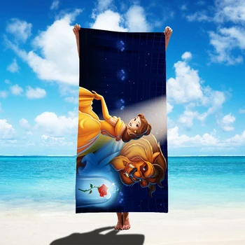 Prenses Belle Güzellik ve Canavar banyo havlusu Atar Ev Plaj Havlusu Çocuk Çocuk Kız Emici duş havlusu 75x150 cm