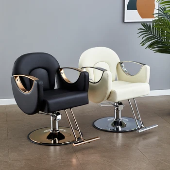 Profesyonel Kaldırıcı berber koltuğu Lüks Kişiselleştirilmiş Erkekler Kirpik Saç salon sandalyesi Altın Ücretsiz Kargo Cadeiras salon mobilyası