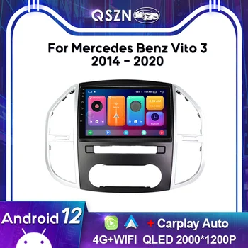 QSZN 2K QLED Mercedes Benz Vito İçin 3 W447 2014-2020 Araba Radyo Carplay GPS Multimedya Video Oynatıcı Kafa Ünitesi Autoradio Stereo