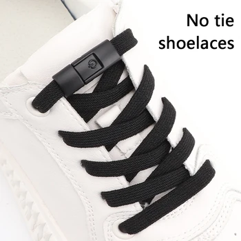 Renkli Kilit Elastik Danteller Sneakers Çocuklar Yetişkin Daireler Hiçbir Kravat Ayakkabı bağcıkları Ayakkabı Aksesuarları için Basın Kilit Ayakabı bağları Olmadan