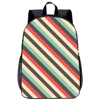 Renkli Şerit Baskı Sırt Çantası Kız Erkek okul çantası Genç Seyahat Depolama Sırt Çantası laptop çantası Kadın Erkek Günlük Rahat Sırt Çantası