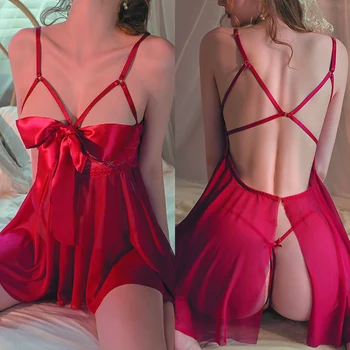 Seksi Iç Çamaşırı Kadın Crotchless Pijama Pijama Dantel Elbise Erotik Kostümler Egzotik Giyim Açık Sütyen Seksi Nighties Gecelik
