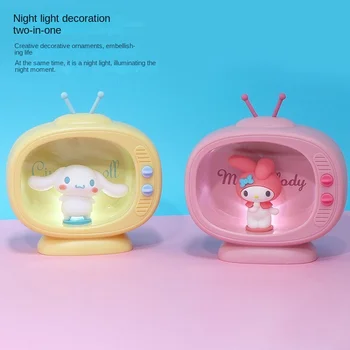 Sevimli Sanrio Anime Figürü Cinnamoroll Benim Melody Hello Kitty Gece Lambası masaüstü Tv Modeli Süslemeleri ortam ışığı noel hediyesi
