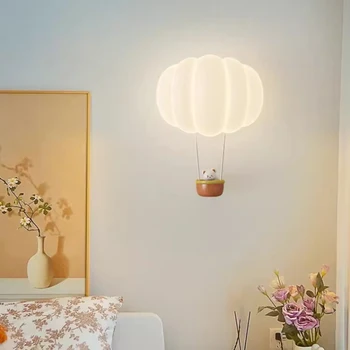 Sevimli çocuk Odası duvar lambaları Yaratıcı Kabak Sıcak Hava balonu Lambası Modern Sıcak Romantik Küçük Kız Erkek Yatak Odası duvar ışıkları