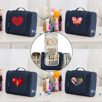 Seyahat tuvalet Kitleri Organizatör Çanta Kadın asılan kozmetik çantası Asılı Unisex Yıkama Seyahat makyaj kutusu Çanta Aşk Desen