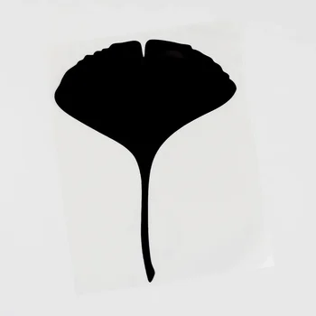Siyah / Gümüş Kişilik Çıkartması Ginkgo Yaprağı Bitki Vinil Araba StickerCovering Çizikler 30cm x 22.4 cm