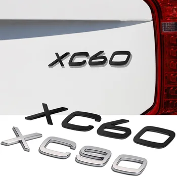 Siyah Gümüş XC90 XC60 Rozeti logo çıkartması Arka Çıkartmaları VOLVO XC90 XC60 VOLVO Arka Bagaj Sticker Değiştirin Insignia Etiket