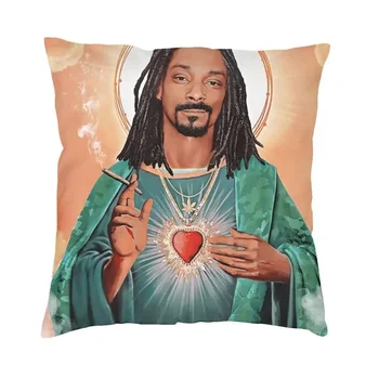 Snoop Dogg Müzik Rapçi minder örtüsü Çift Taraflı Baskı yer yastığı Kılıfı için Oturma Odası Moda Yastık Kılıfı Ev Dekor
