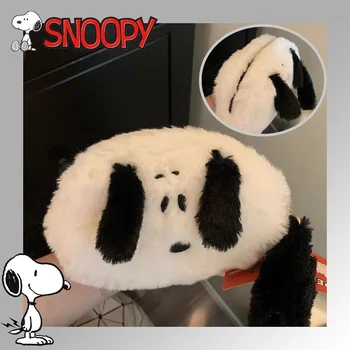 Snoopy Peluş kalem çantası Makyaj Çantası Karikatür Sevimli Büyük Kapasiteli Kırtasiye Kutusu Kadın Fermuarlı Çanta bozuk para cüzdanı Okul Malzemeleri Hediye