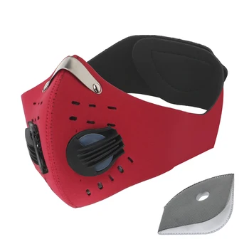 Solunum Valfi 1 adet Bisiklet Maskesi Filtre İle Aktif Karbon Anti-Kirlilik Maskeleri Koruyucu Bisiklet Maskesi