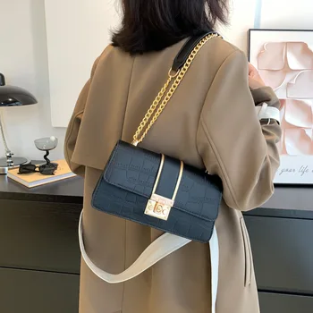 Sonbahar Taş Baskılar kadın Çantası Trend Zincir Kare Çanta postacı çantası Kadın Lüks Kadınlar için Crossbody Çanta Moda Çanta