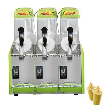 Soğuk Meyve Suyu içecek makinesi 3 Silindirli Smoothies Makineleri Ticari Kar Eritme Makinesi Kum buz yapım makinesi