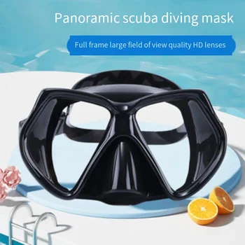 Su geçirmez, Anti-sis Ücretsiz Dalış maskesi, tam Çerçeve Büyük Görüş Alanı Temperli Cam Lens HD Saydam Spor Dalış Gözlük