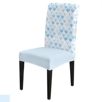 Suluboya Fas Mavi Streç Baskılı sandalye kılıfı Yemek Odası Ziyafet Düğün Parti Elastik Koltuk sandalye kılıfı s