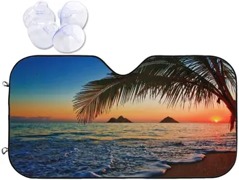 Sunrise Plaj Cam Güneş Gölge Jumbo Ön Koruyucu Katlanır Araba Güneşlik Kamyon SUV için Blokları UV Işınları Tutar Araç C