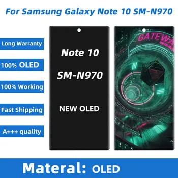 Süper OLED lcd ekran ve dokunmatik ekranlı sayısallaştırıcı grup, Samsung Galaxy Note 10 için, N970F, N9700, Yeni