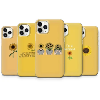 Sıcak Satış Ayçiçeği telefon kılıfı için İphone 13 12 Mini 11 Pro Max 6 7 8 Artı X Xs XR SE 2020 Temizle Sanat Çiçek Çiçek Kapak