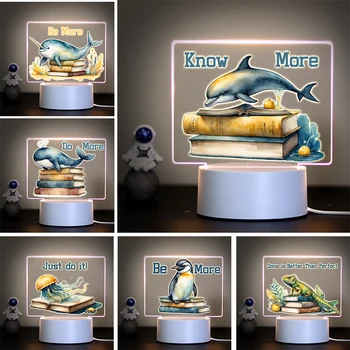 Sıcak Satış Kawaii Sevimli Hayvan Balina Peguin Kurbağa Kitap LED gece lambası masa Lambası Çocuklar İçin doğum günü hediyesi Ev Dekor İçin