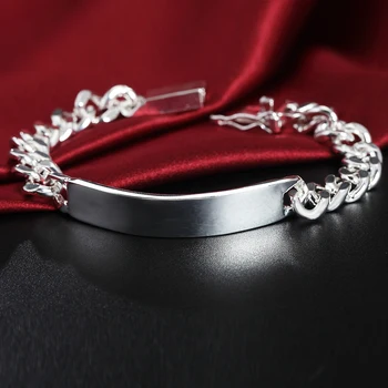 Sıcak yeni 925 ayar gümüş 10mm zincir Bilezikler erkekler için Düğün parti Vahşi klasik noel hediyesi moda takı