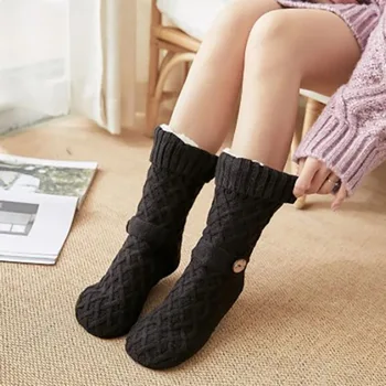 Sıcak Yeni Kış Çorap Mercan Kadife Yumuşak ve Cilt Dostu Kaymaz Ev Yatak Odası Ayakkabı Ter emici ve Nefes Antiskid