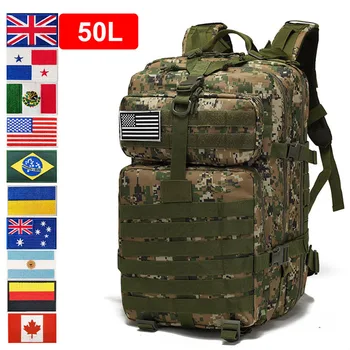 Sırt çantaları 900D Naylon 30L / 50L Yürüyüş Kamp Sırt Çantası Erkekler Askeri Taktik Su Geçirmez Çanta Açık Spor Trekking av çanta