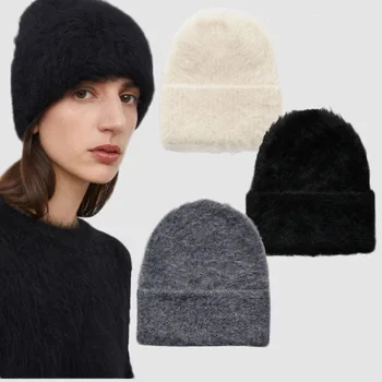 T0tem * Yeni 2023 Kadın Şapka Kış Örme Yeni Alpaka Karışımlı Ağız Örme Yün Moda Tasarımcısı Marka Yüksek Kalite