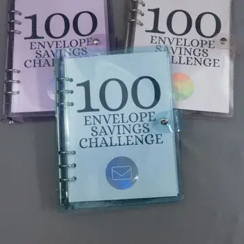 Taşınabilir 100 Tasarruf Zorlukları Kitap Gevşek Yaprak Defter Para Tasarrufu Mücadelesi Bütçe Uygun Bağlayıcı Planlayıcısı Kitap
