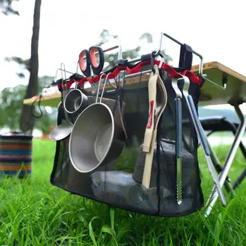 Taşınabilir Açık Piknik Kamp Barbekü Eşyaları Depolama Örgü çanta düzenleyici