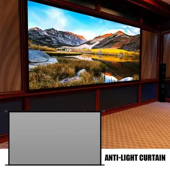 Taşınabilir film ekranı Açık Kapalı projeksiyon perdesi 4K Katlanabilir Kırışıksız Ön Arka Projeksiyon Sunum Ekranı