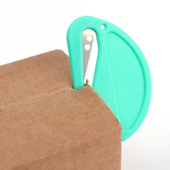 Taşınabilir Mektup Açacağı Kılıç Maket Bıçağı Kutusu Mini Zarf Açacağı Yarım Daire Kağıt Kesici Kesici Mektup Açacağı Ofis Malzemeleri
